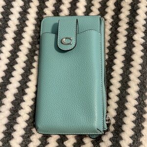 Coach Polished Pebble Leather Phone Wallet